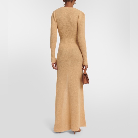 [sold] Jacquemus Beige La Robe Dao Mohair Blend Maxi Dress sz 34 - Picture 6 of 13